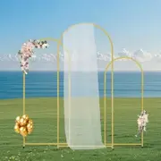 Metal Arch Backdrop Stand Set of 3 Stand with Case Connection for Wedding