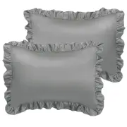 Pillow Shams Satin Silk Pillow Case Oxford Pillowcases Deep Grey King