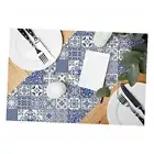 HOSNYE Table Runner Blue White Patchwork Tile in Spanish pattern-A068