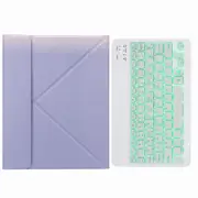 Bluetooth Keyboard Leather Case For Ipad 10.2 / 10.5 With Monochrome Backlight & Three Fold Holder Purple Keyboards