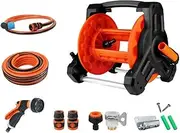 Portable Garden Water Pipe Hose Reel Cart, High Pressure Car Wash Watering Gun Hose Set, Retractable Hose Reel, Patio Lawn Garden Equipment, for Window Cleaning, Washing Backyard and Car 10m