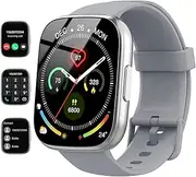 Smart Watch, 1.95" Smartwatch for Men Women(Answer/Make Call), Fitness Watch with 110+ Sports Modes/Heart Rate/Pedometer/Sleep Monitor, IP68 Waterproof Fitness Activity Tracker for Android iOS, Gray