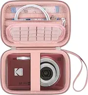 Canboc Carrying Case for Kodak PIXPRO FZ45/ FZ55/ FZ43/ FZ53 16MP Digital Camera, Video Vlogging Camera Bag, Zipper Mesh Pocket fit Cable, Rose Gold (Case Only)