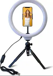 Fugetek 12" Desktop Ring Light with Phone Tripod Stand, Phone Mount, USB Powered