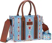 [hatisan] Canvas Tote Bag for Women Western Purses Shoulder Boho Bag Crossbody Bag Handbags Wallet
