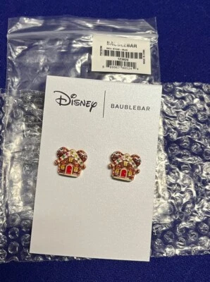 Baublebar Disney Christmas Mickey Mouse Gingerbread House Earrings NEW