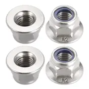 M10x1.5mm Hex Flange Nylon Insert Lock Nuts, Stainless Steel 304, 4 Pcs