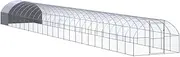 Outdoor Chicken Coop 3x24x2 m Galvanised Steel, Spacious Poultry Enclosure with Water-Resistant Roof for Chickens, Ducks, Hens, Durable & Easy Maintenance