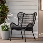 Mimosa Black Wicker Butterfly Chair - 1 Seater