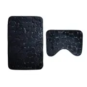 Pebbles Bath Mat Set Bathroom Square Shaped U Non Slip Floor Mats Bath Mats Rugs & Toilet Covers