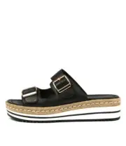 New Django & Juliette Axel Black Leather Womens Shoes Casual
