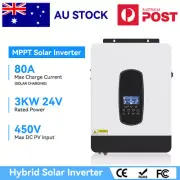AU 3000W 24V Battery Hybird Solar Inverter 60A MPPT Solar Charger Controller
