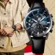 CASIO 卡西歐 EDIFICE 華麗雙色漸層錶圈 太陽能計時錶-藍 皮革錶帶 EQS-940NL-1AV