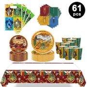Magic Wizard Theme Party Tableware 10 Guest Pack Plates Cups Napkins Tablecloth Loot Bags