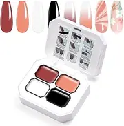 U-Shinein Gradient Painting Gel, 4 Colors Ombre Gel Nail Polish for Ombre Nails Aura Nails French Manicure Blush Nail Art Long-lasting Soak Off UV DIY Nail Art Palette D Essentia