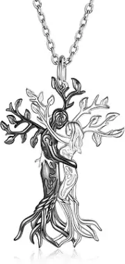 Hug Couple Necklace for Women Wife 925 Sterling Silver Tree of Life Pendant Gift