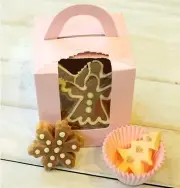 5x Kraft Gift box Cake Cupcake Cookies Box Party Soap box with Handle & Window