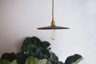 櫸木黑胡桃木實木燈罩黃銅燈頭 創意簡約餐廳吧臺個性吊燈