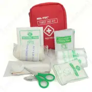 First Aid Midi Pack - Red Bag Case Set Kit Medical Emergency Hiking Car Walking