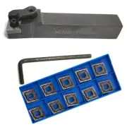 16mm MCLNR1616H12 Lathe Carbide Turning Tool Holder + 10Pcs CNMG120408-HA Insert