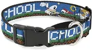 Dog Collar Martingale Sonic Tails Poses Old School Weathered Blue White 15 to 26 Inches 1.0 Inch Wide