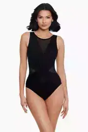 Miraclesuit Illusionisis Palma One Piece Swimsuit DD-Cup L32648 Size US 12