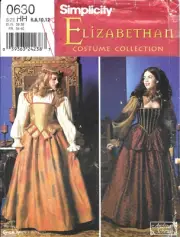 Uncut Simplicity Sewing Pattern 0630 Renaissance Elizabethan Costume Size: 6-12