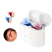 Mini 1Pair Invisible Hearing Aids Digital Sound Amplifier Enhancer With Battery