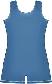 [ODAWA] Lapis Lazuli Girls Gymnastics Leotard Biketard Unitard with Shorts Gym Leotards for Girls 2-10T
