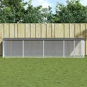 Chicken Cage with Water-Resistant roof, Poultry Hutch for Small Animals Duck Rabbit Hen Geese, Strong and Durable, Anthracite 403x98x90 cm Galvanised Steel