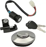 EXEGPLPVK 4 Wire Ignition Lock Fuel Tank Cap Helmet Anti-theft Kit Universal Fit For Honda Fit For Monkey Z 50 Z50 Ape Aluminum Alloy