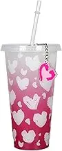 Color Changing Cups,Color Gradient Water Cup with Lids and Straws | Ice Cold Drinking Cup with Keychain, Coffee Tumblers Cup for Couple's