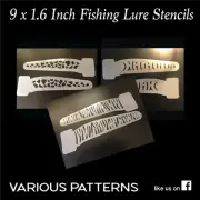 9 x 1.6” Inch Fishing Lure Stencils - Various Patterns