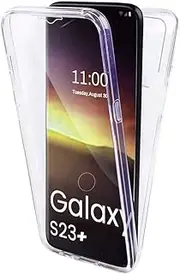 [AMPLE] Galaxy S23 Plus Case, Galaxy S23 Plus 5G Cover, Ultra Thin 360 Case [Full Protection] [no dots] [silicon] [Slim TPU] [S23 Plus Front and Back] [Transparent] For Samsung S23 Plus (CLEAR)