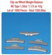 1000 Pcs CLIP-ON Wheel Weight Balance MC Type 1.50oz 1.1/2oz 42g Total 1500oz