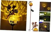 Fairy Solar Lights Outdoor Garden Decor, Metal Fairy Patio Lights 2 Pack