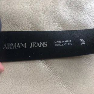 [品保人生2]保證全新正品 Armani Jeans AJ 藍色 經典logo 皮革 皮帶 size 85 義大利製