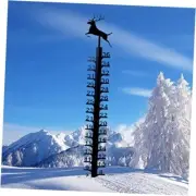 36 Inch Iron Art Snow Gauge - Christmas Snowflake Snowfall Elk -36inch