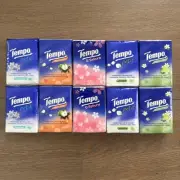 Lot 10 Tempo Petit pocket Tissues Sakura Bluebell Jasmine Pear Blossom Applewood
