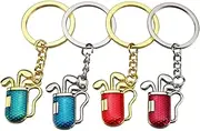 [NIYANGLE] 4pcs Creative Golf Ball Key Rings Durable Barrel Key Chains Mixed Style Golf Accessories for Enthusiasts and Collectors