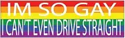 Rainbow LGBT Large Funny Bumper Sticker Auto Car Decal Truck RV Boat Window I'M So Gay I Can't Even Drive Straight