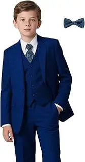 [SISAVE] Boys Suit for Kids 6 Pieces Formal Dresswear Set Teen Boys Tuxedo Suits for Wedding Graduation
