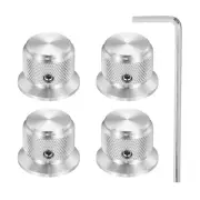 4 Pcs Aluminium Potentiometer Knobs, 3/16" (4mm), 3/4" Silver