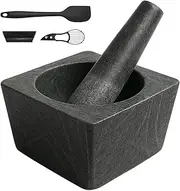 Mortar And Pestle Set & Garlic Peeler & Spatula & Avocado Slicer - Molcajete - Spice Grinder - Guacamole Salsa Bowl - Granite Spice Set - Mixer Grinder - Mexican Morter And Pessel -Masher Kitchen Tool