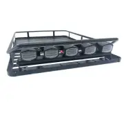 For 1/10 Axial SCX10 90046 D90 313mm RC4WD Car Metal Roof Rack W/5 LED light bar