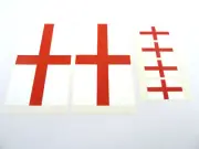 6 England Flag Window Stickers, St George Cross, 'Inside Fix Outside View'