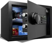 Lock Home Safe Box - (0.78 Cubic Feet) with Electronic Digital Keypad, Steel Co