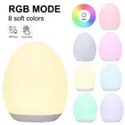 LED Egg Night Light – USB Rechargeable RGB Pat Lamp for Baby Sleep & Feeding, Ey