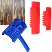 Paint Wood Grain Kit, Wood Grain Painting Tool Textured Paint Roller Soft Rubber