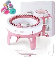 [Hprampi] Knitting Machine 40 Needles with Row Counter, DIY Knitting Machine for Adults or Kids, Plain/Tube Double Knit Loom Machine Kit for Hat, Scarves
